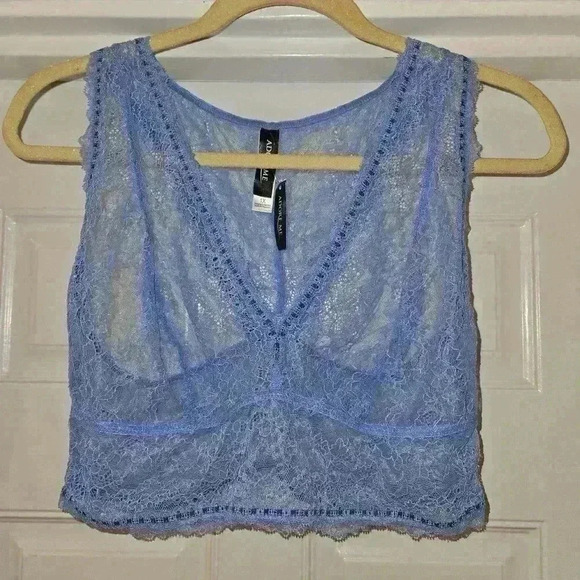 NWT Adore Me Womens Lacy Halter Light Blue Size 1X - Picture 1 of 6